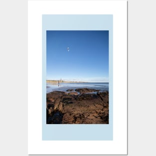 Tynemouth Long Sands under a blue sky Posters and Art